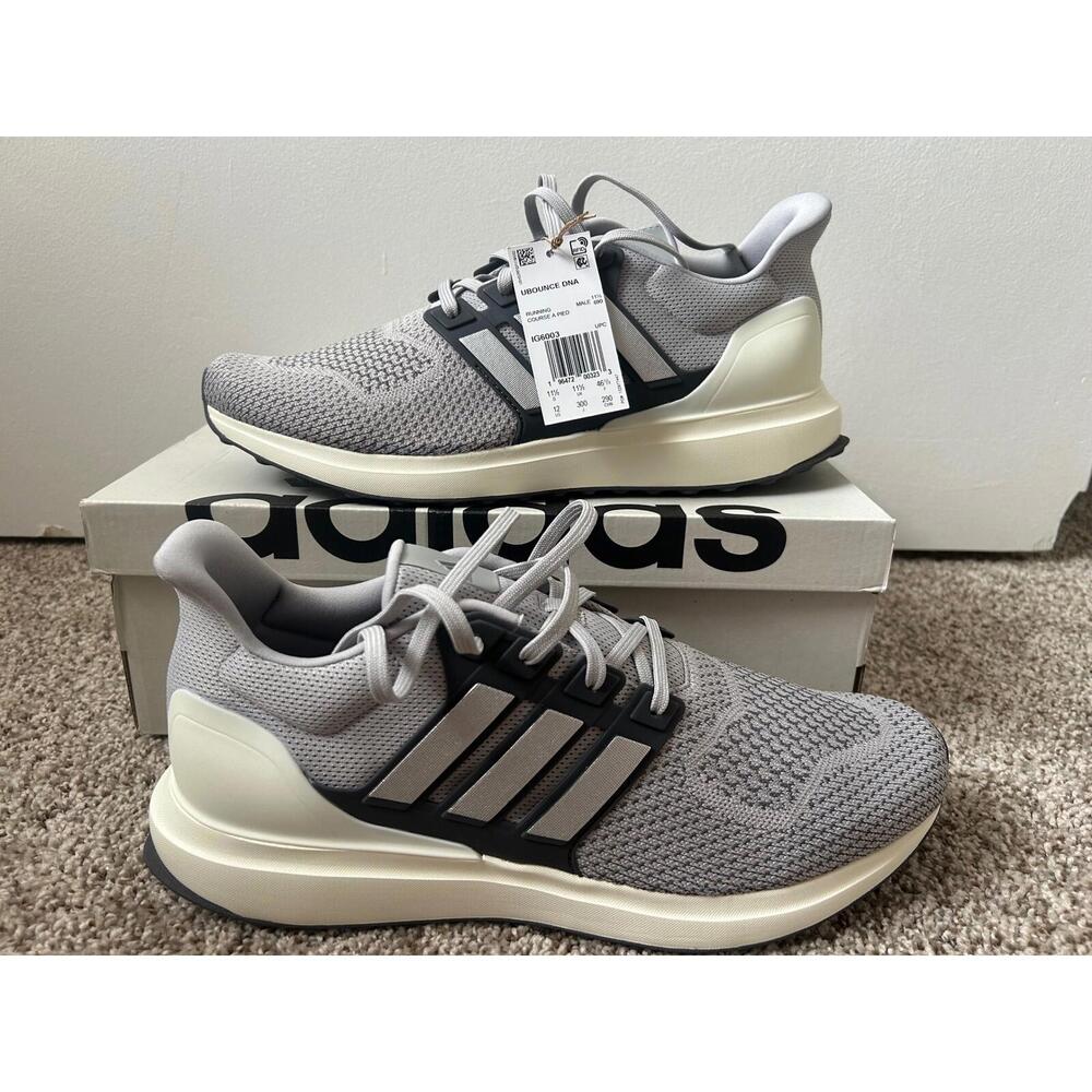 Adidas UBounce DNA Running Shoes Gray Three Stripes Cushioned Mens 12